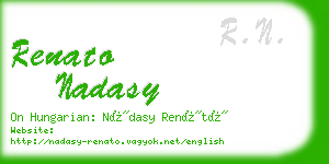 renato nadasy business card